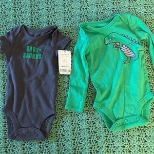 Carter's Green and Gray Dinosaur Set